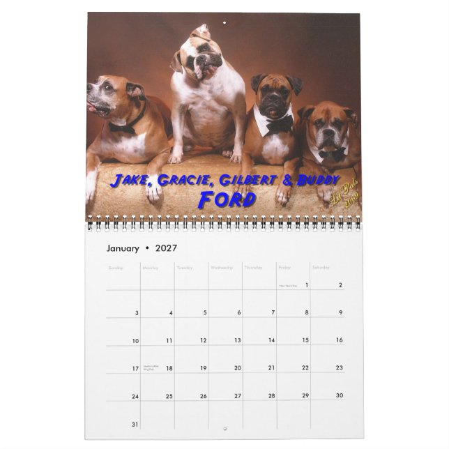 2011 Pets of Hun Calendar (Jan 2027)