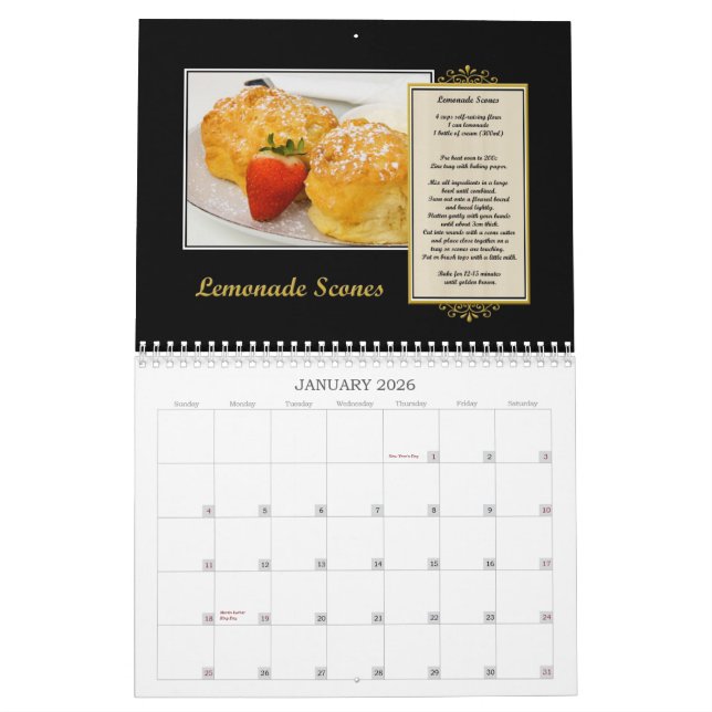 2011 Recipe Calendar (Jan 2026)