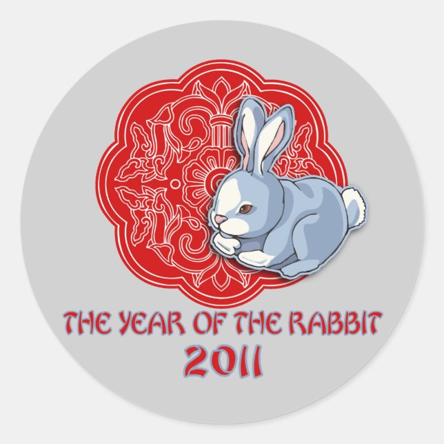 2011 The Year of the Rabbit Gifts Classic Round Sticker (Front)