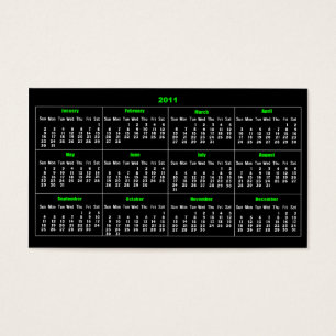 2011 Wallet Calendar Pocket Card