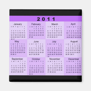 2011 Year at a Glance Calendar Magnet