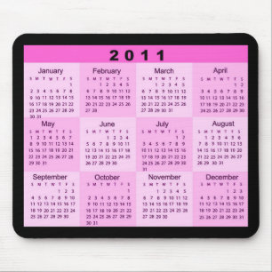 2011 Year at a Glance Calendar Mouse Pad