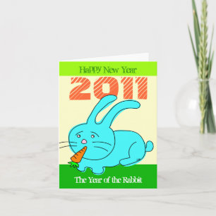 2011 Year Of Rabbit Card Rabbit Eat Carrot