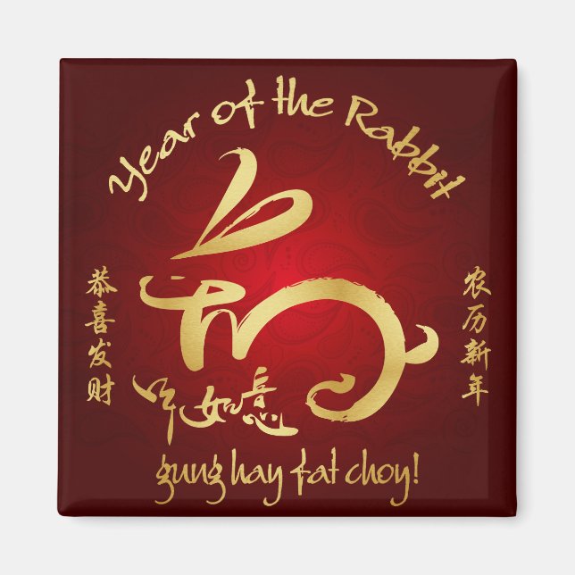 2011 Year of the Rabbit Chinese New Year Magnet (Front)