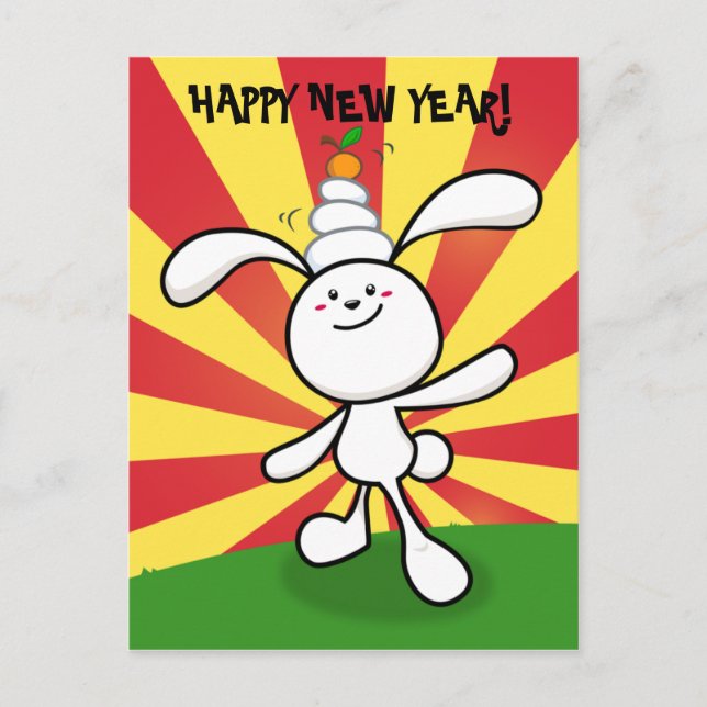 2011: Year of the Rabbit: Mochi Balance! Holiday Postcard (Front)