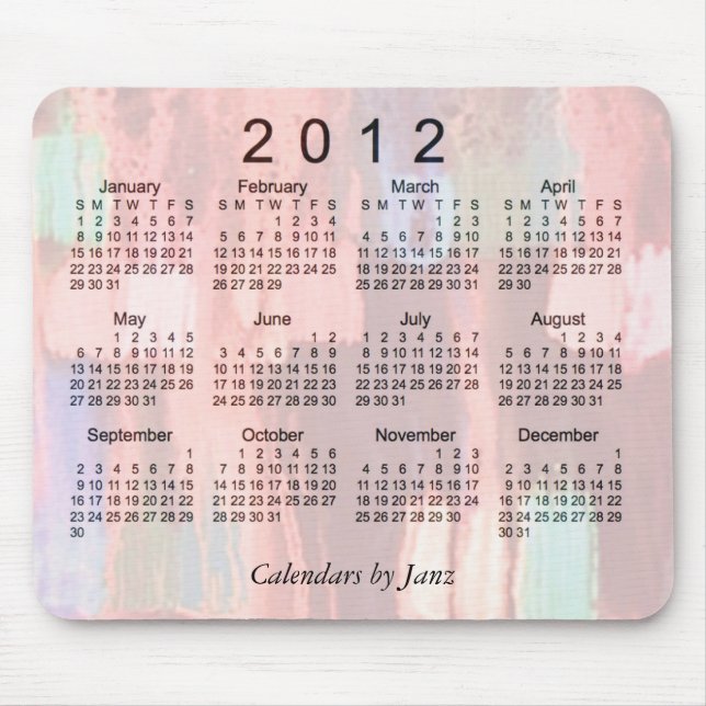 2012 Abstract Calendar Mouse Pad (Front)