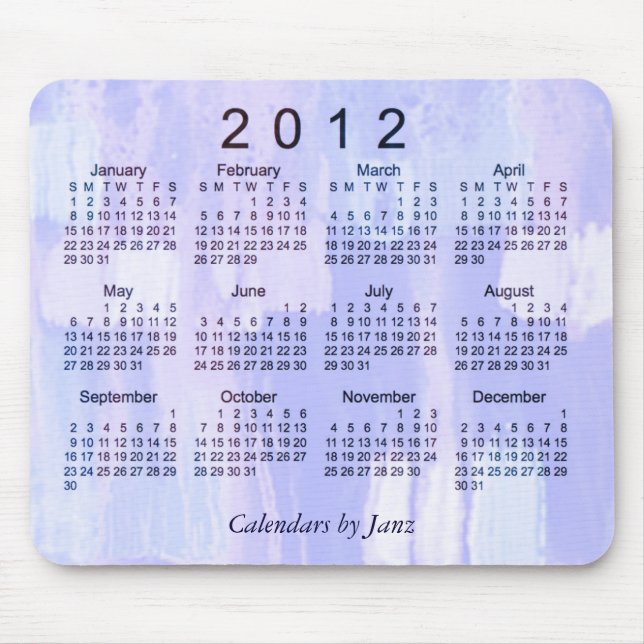 2012 Abstract Calendar Mouse Pad (Front)