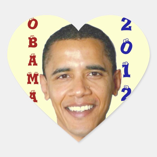 2012 BARACK OBAMA_ HEART STICKER (Front)