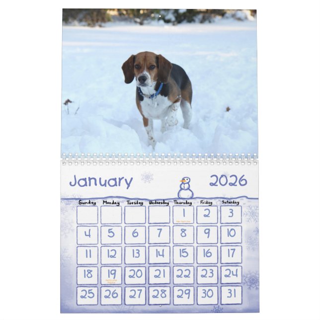 2012 Beagle Calendar (Jan 2026)
