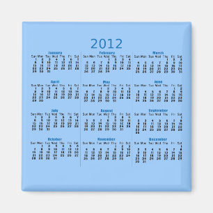 2012 Calendar Magnet