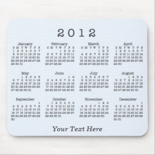 2012 Calendar Mouse Pad