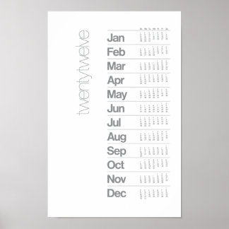 2012 Calendar Poster - Helvetica Grid System