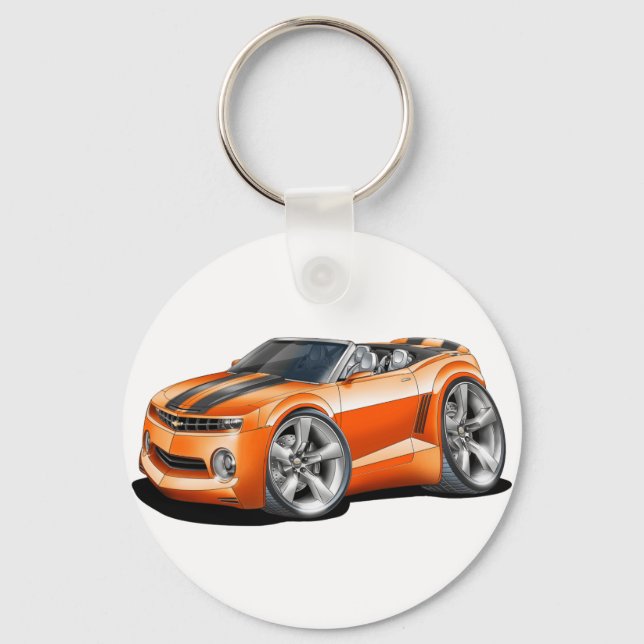 2012 Camaro Orange-Black Convertible Key Ring (Front)