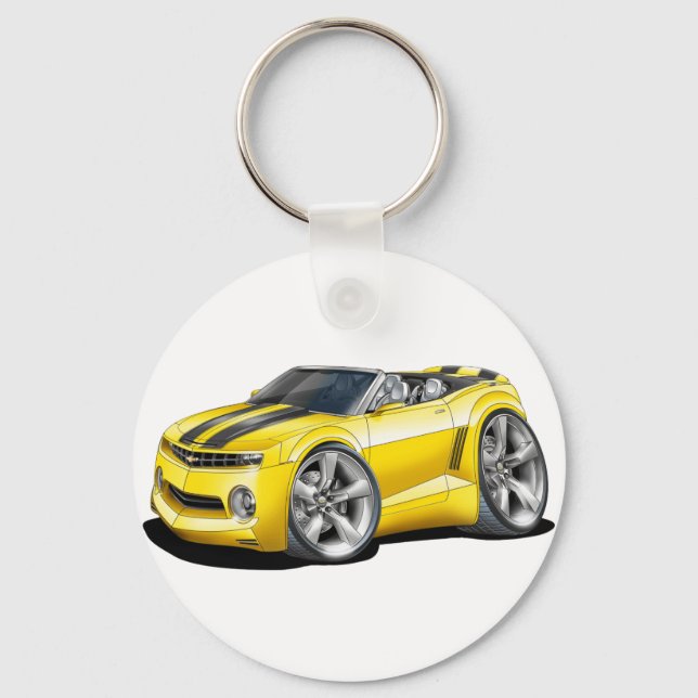 2012 Camaro Yellow-Black Convertible Key Ring (Front)