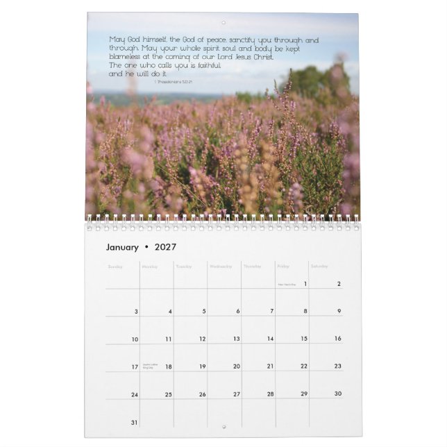 2012 Christian calendar: Prayers of the Bible Calendar (Jan 2027)