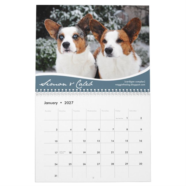 2012 Corgis (with blogs) Wall Calendar (Jan 2027)