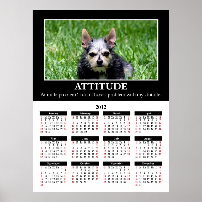 2012 Demotivational Wall Calendar: Attitude Poster (Front)