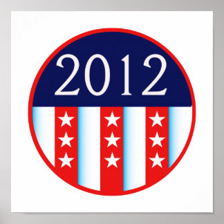 2012 election seal red and blue vote voting poster