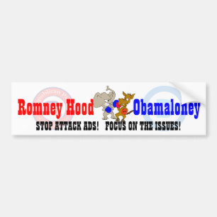 2012 Election STOP ATTACK ADS FOCUS ON THE ISSUES Bumper Sticker