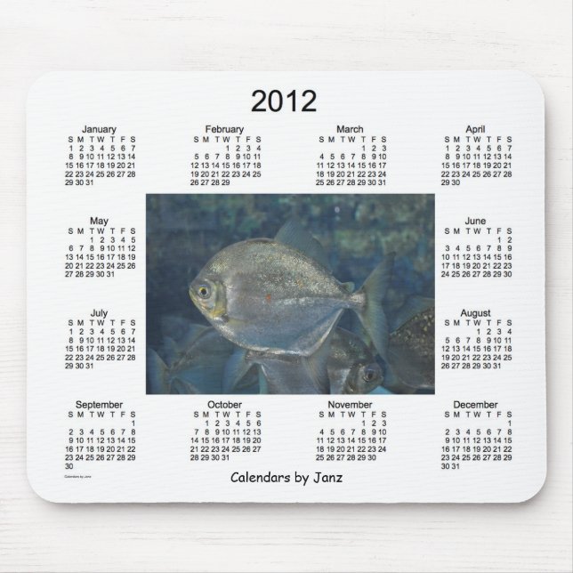 2012 Fish Calendar Mouse Pad (Front)