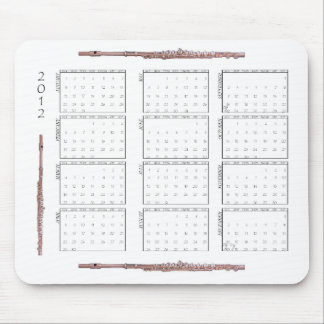 2012 Flute Calendar Mouse Pad