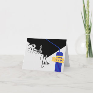 2012 Graduation Cap And Tassel Thank You (Blue) Card