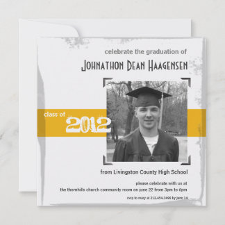 2012 Graduation Fun Gold Party Invitation