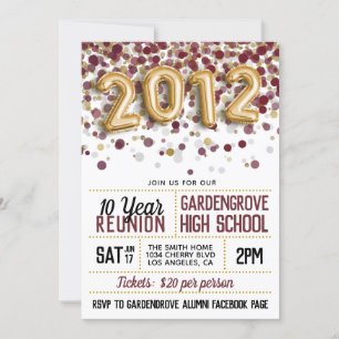 2012 High School College Reunion Invitation