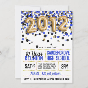 2012 High School College Reunion Invitation