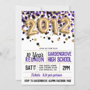 2012 High School College Reunion Invitation