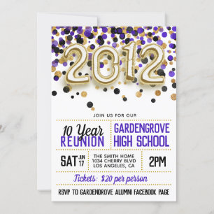 2012 High School College Reunion Invitation