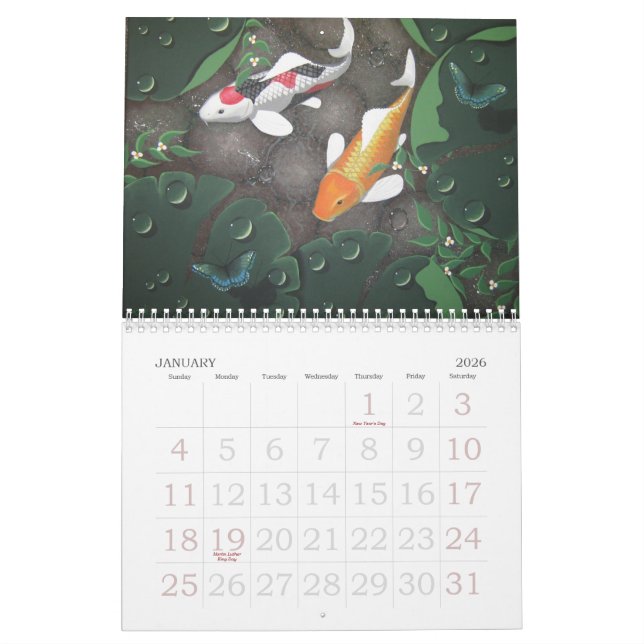 2012 koi calendar (Jan 2026)