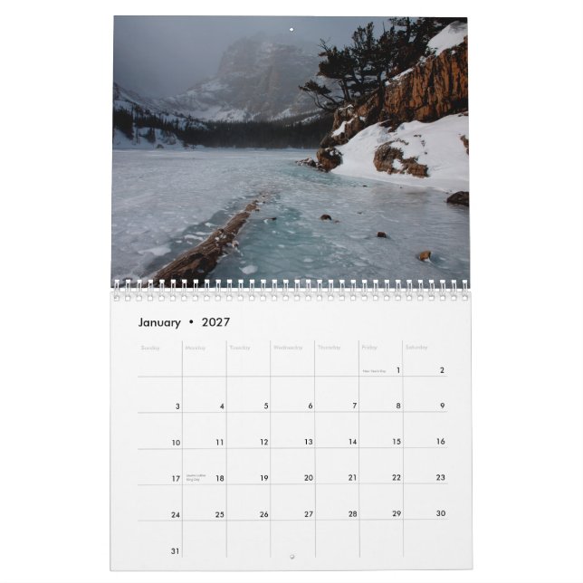 2012 landscape calendar (Jan 2027)