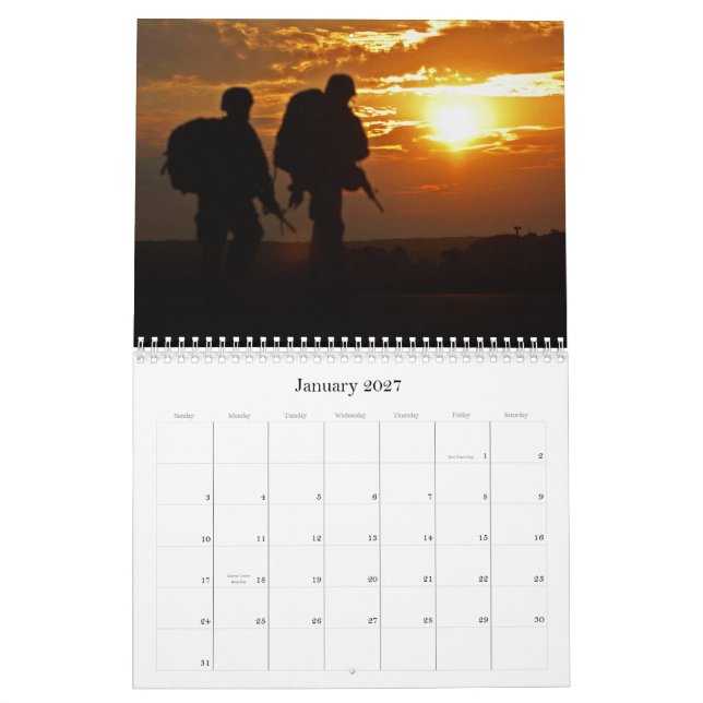 2012 Military Silhouettes In God We Trust Calendar (Jan 2027)