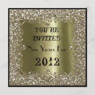 2012 NEW YEARS EVE Gold Sparkle Invitation