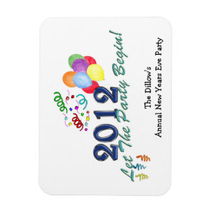 2012 New Years Party Magnet Favour Template