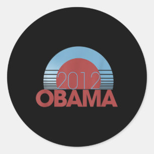 2012 Obama Retro Vintage Classic Round Sticker