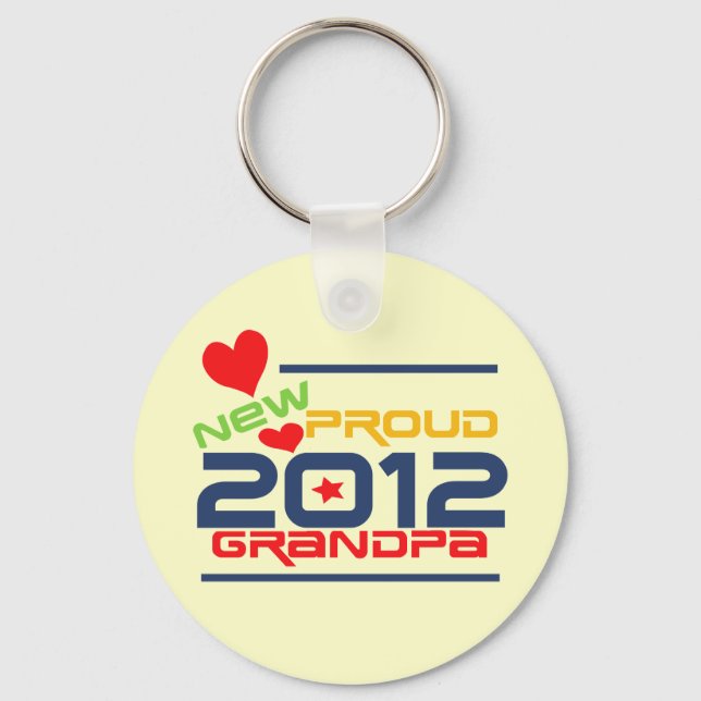 2012 Proud Grandpa T-shirts and Gifts Key Ring (Front)