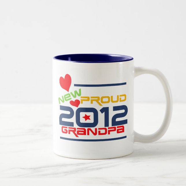 2012 Proud Grandpa T-shirts and Gifts Two-Tone Coffee Mug (Right)