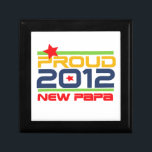 2012 Proud New Papa T-shirts and Gifts Gift Box<br><div class="desc">The proud new papa of a baby granddaughter or grandson born in 2012 will love our 2012 Proud Papa T-shirts,  buttons,  tote bags,  cards,  stickers magnets,  and other papa apparel and gifts with a cool red,  gold,  green,  and navy text design with hearts!</div>