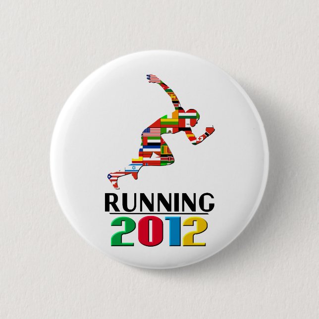 2012: Running 6 Cm Round Badge (Front)