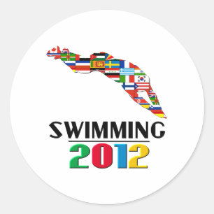 2012: Swimming Classic Round Sticker