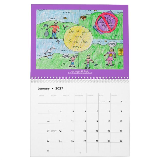 2012 WSSC Art Contest Calendar (Jan 2027)