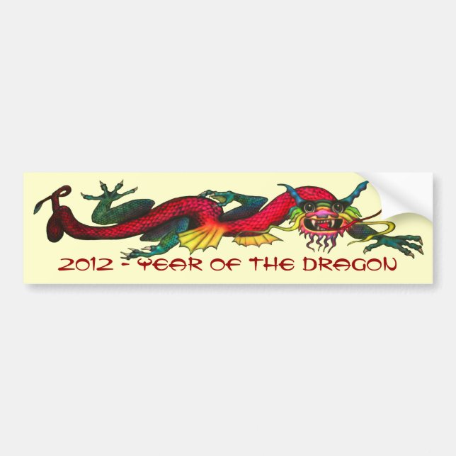 2012 Year of The Dragon Bumper Sticker (Front)