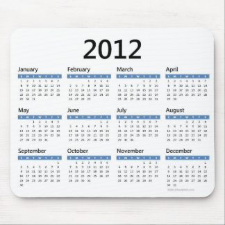 2012 Yearly Calendar Mouse Pad