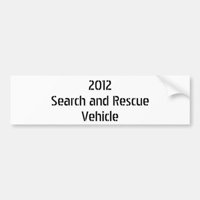 2012Search and RescueVehicle Bumper Sticker (Front)