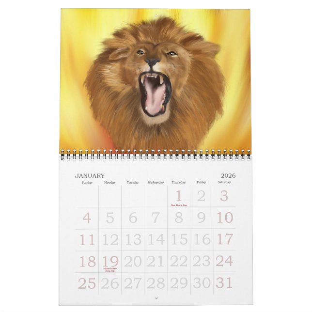 2013 Animal Calendar (Jan 2026)
