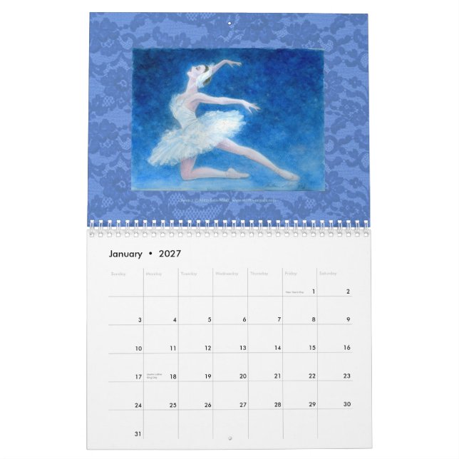 2013 Ballet Art Calendar (Jan 2027)