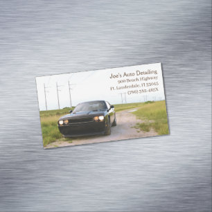 2013 Black American muscle Car Automotive  Magnetic Business Card