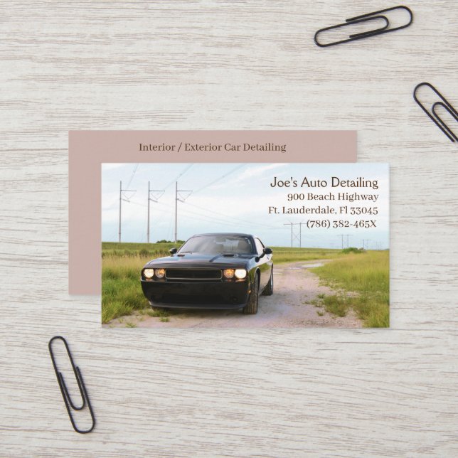 2013 Black American Muscle Car  Business Card (Front/Back In Situ)
